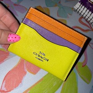Coach Yellow and Orange Card Holder